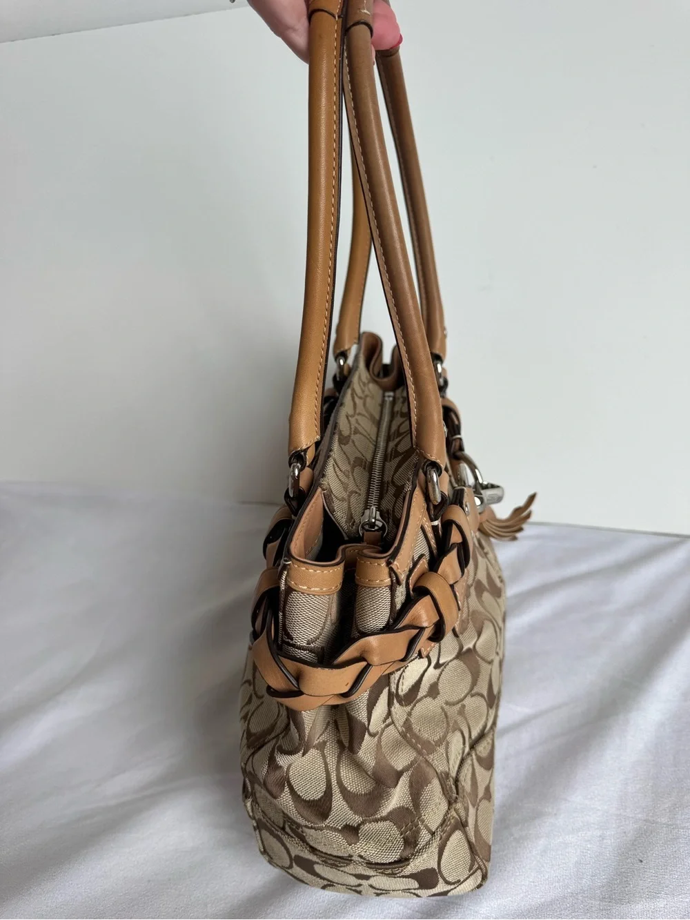 Coach Hamptons Signature Canvas Carryall F13065 signature C brown tan vintage